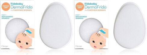 FridaBaby Replacement Sponges for The 3-Step Cradle Cap System by Dermafrida The Flakefixer 2 Pack of Soft Sponges Work with The Flakefixer System(Sold Separately) in Kuwait