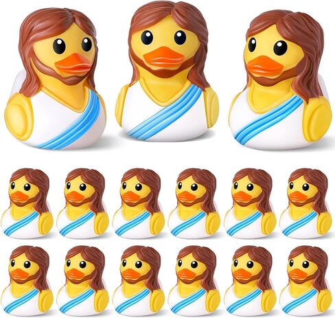 12 Pcs Jesus Rubber Ducks Bulk for Jeep Ducking, Easter Religious Gifts | Christian Church Sunday School Party Favors, Baptism Duckies, Easter Basket Stuffers, VBS Gifts for Kids in Kuwait
