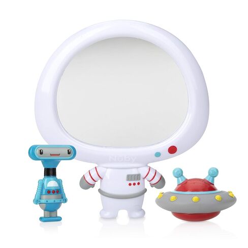Nuby Astronaut Mirror Baby Bathtub Toy Set - 3-Piece Bath Toy Play Set - Baby Bath Toys for 3+ Years in Kuwait