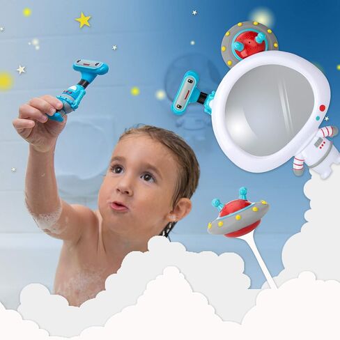 Nuby Astronaut Mirror Baby Bathtub Toy Set - 3-Piece Bath Toy Play Set - Baby Bath Toys for 3+ Years in Kuwait
