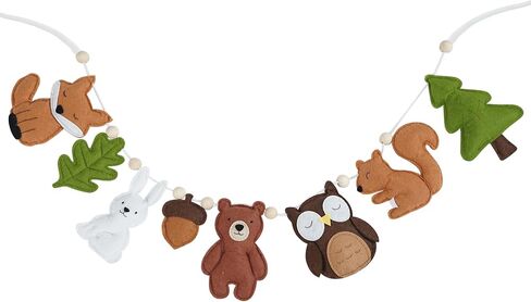 Handcrafted Safari Decor Felt Garland - 48 Inches (4 feet), Safari Animals Nursery Wall Decor, Baby Safari Nursery Decor, Safari Theme Baby Shower Decorations, Safari Wall Decor Garland in Kuwait