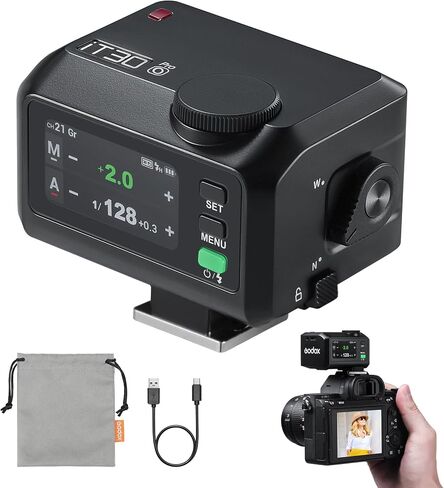 Godox iT20S iT20 S TTL Mini Camera Flash for Sony ZV-1 / ZV-E10 / ZV-1 II | 700+Flashes, 1.5s Recycling, 6 Levels (1/32-1/1 Power), USB-C Rechargeable 300mAh Battery, for Sony A7C A6400 A6000 (Silver) in Kuwait