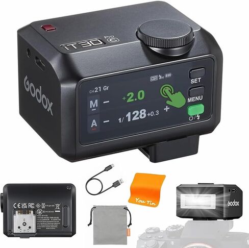 Godox iT20S iT20 S TTL Mini Camera Flash for Sony ZV-1 / ZV-E10 / ZV-1 II | 700+Flashes, 1.5s Recycling, 6 Levels (1/32-1/1 Power), USB-C Rechargeable 300mAh Battery, for Sony A7C A6400 A6000 (Silver) in Saudi Arabia