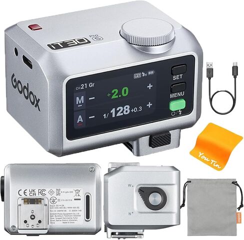 Godox iT20S iT20 S TTL Mini Camera Flash for Sony ZV-1 / ZV-E10 / ZV-1 II | 700+Flashes, 1.5s Recycling, 6 Levels (1/32-1/1 Power), USB-C Rechargeable 300mAh Battery, for Sony A7C A6400 A6000 (Silver) in Saudi Arabia