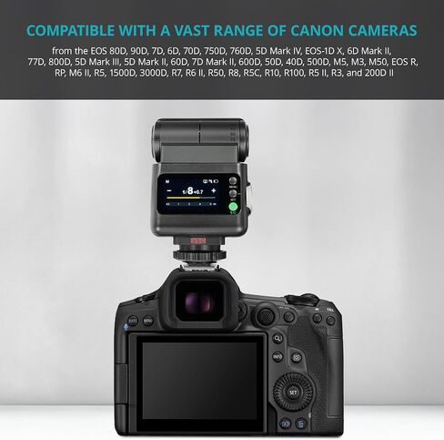Flashpoint iT32 Compact R2 TTL Mini Camera Flash with Detachable Magnetic X5-C Interchangeable Hot Shoe Module and Wireless Trigger, Compatible Fits for Canon Cameras in Kuwait