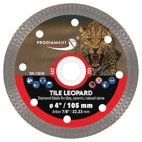PRODIAMANT® Diamond Cutting Blade Leopard [4 INCH] - Tile Cutter Disc for Circular Saw & Angle Grinder - EN 13236 Certified - For Porcelain, Ceramic, Granite, Masonry & Stone - Heavy Duty Professional in Kuwait