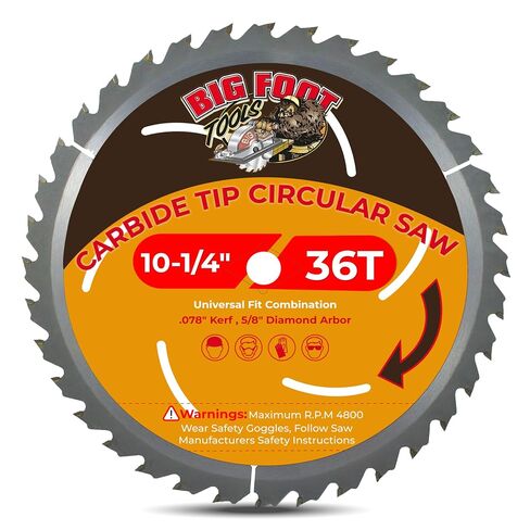 Big Foot 10 1/4 Circular Saw Blade 36 Tooth Carbide Tipped Circular Saw Blade - 10-1/4" Diameter - 5/8" Arbor in Kuwait