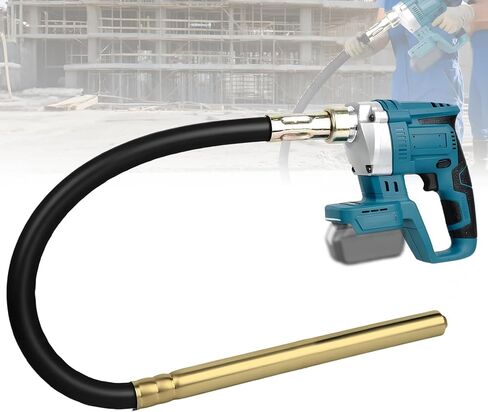 Cordless Handheld Concrete Vibrator, Compatible with Makita 18V Battery, 600W | 6000 RPM Portable Tool with 3.8 Ft Shaft Rod for Removing Air Bubbles from Fresh Concrete, Battery Not Included in Kuwait