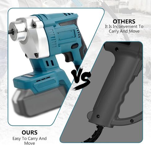 Cordless Handheld Concrete Vibrator, Compatible with Makita 18V Battery, 600W | 6000 RPM Portable Tool with 3.8 Ft Shaft Rod for Removing Air Bubbles from Fresh Concrete, Battery Not Included in Kuwait