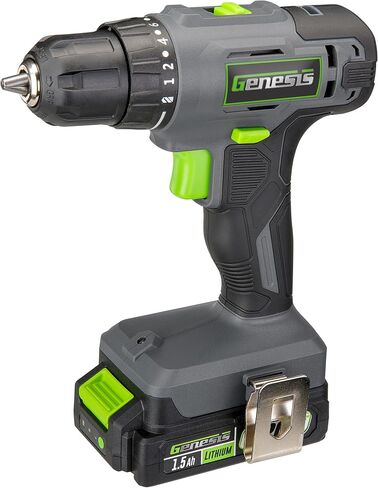 Genesis G20MAX 20V Cordless 1/2" Hammer Drill with 2.0Ah Battery & Charger, All-Metal Ratcheting Chuck, 2-Speed Range (GLHD20B) in Kuwait