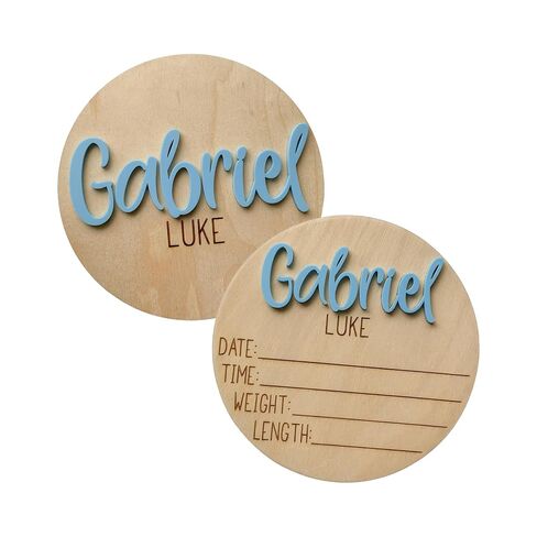 Double Sided Personalized Newborn Baby Birth Announcement Sign for Hospital | Newborn photography prop, Baby Name Plate in Kuwait