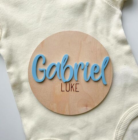 Double Sided Personalized Newborn Baby Birth Announcement Sign for Hospital | Newborn photography prop, Baby Name Plate in Kuwait