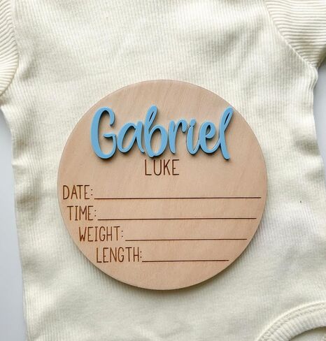 Double Sided Personalized Newborn Baby Birth Announcement Sign for Hospital | Newborn photography prop, Baby Name Plate in Kuwait