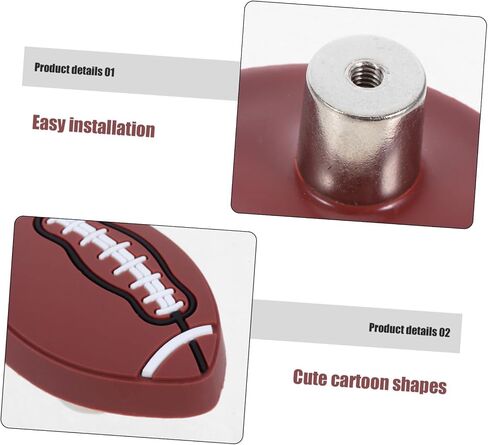 Rugby Drawer Knobs for Boy Girl Furniture Soft Pull Handles for Nursery Dressers and Cabinets Safe and Fun Cartoon Design Ergonomic Boy Girl-Friendly Fit in Kuwait