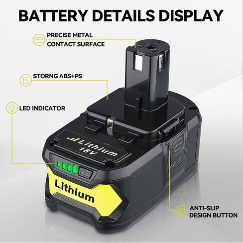 2Packs Upgraded 7.0Ah P108 18V Replacement for Ryobi 18V Battery P102 P103 P104 P105 P107 P109 P122 PBP005 PBP004 PBP003 Cordless Power Tools with Indicator in Kuwait