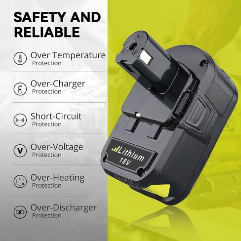 2Packs Upgraded 7.0Ah P108 18V Replacement for Ryobi 18V Battery P102 P103 P104 P105 P107 P109 P122 PBP005 PBP004 PBP003 Cordless Power Tools with Indicator in Kuwait