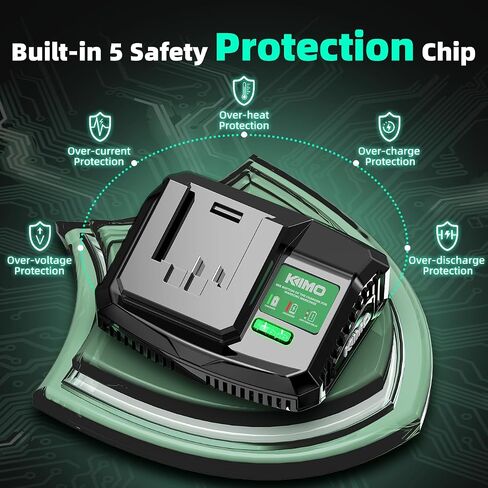 KIMO Upgraded 20V 4.0Ah Lithium-Ion Battery Adapter w/Cooling System for KIMO 4.0Ah Battery, Adaptable for Cordless Leaf Blower & Cordless Reciprocating Saw.Quick Charging,Portable (Charger Only) in Kuwait