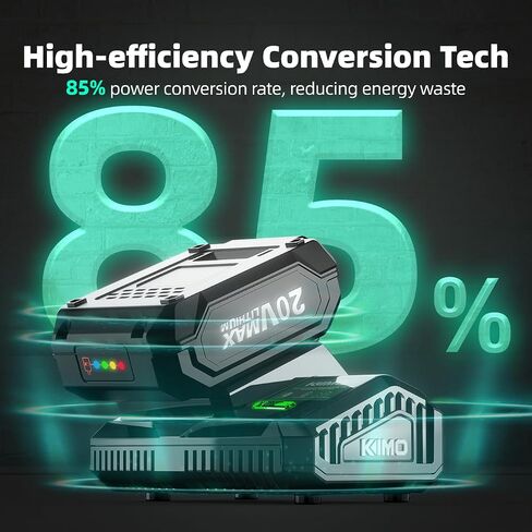 KIMO Upgraded 20V 4.0Ah Lithium-Ion Battery Adapter w/Cooling System for KIMO 4.0Ah Battery, Adaptable for Cordless Leaf Blower & Cordless Reciprocating Saw.Quick Charging,Portable (Charger Only) in Kuwait