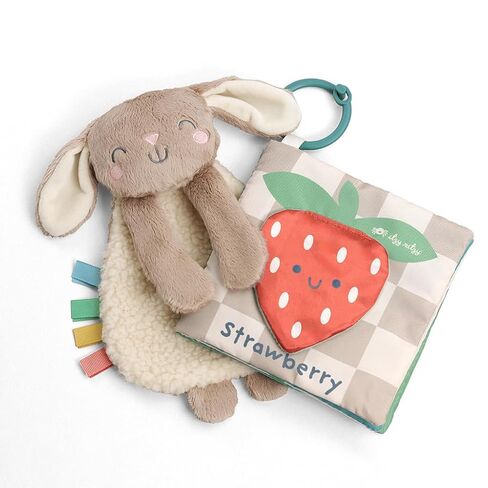 Itzy Ritzy Bunny Lovey & Crinkle Book Gift Set - Learn & Snuggle Gift Set Includes Soft Sherpa Bunny Lovey & Soft Book with Flap, Textures & Crinkle Sounds (Bunny) in Kuwait