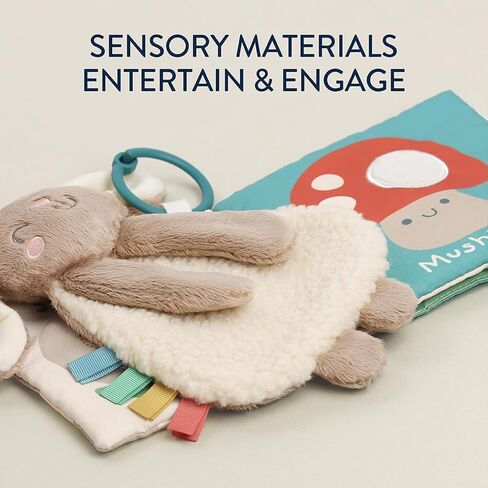 Itzy Ritzy Bunny Lovey & Crinkle Book Gift Set - Learn & Snuggle Gift Set Includes Soft Sherpa Bunny Lovey & Soft Book with Flap, Textures & Crinkle Sounds (Bunny) in Kuwait