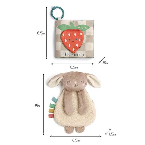 Itzy Ritzy Bunny Lovey & Crinkle Book Gift Set - Learn & Snuggle Gift Set Includes Soft Sherpa Bunny Lovey & Soft Book with Flap, Textures & Crinkle Sounds (Bunny) in Kuwait