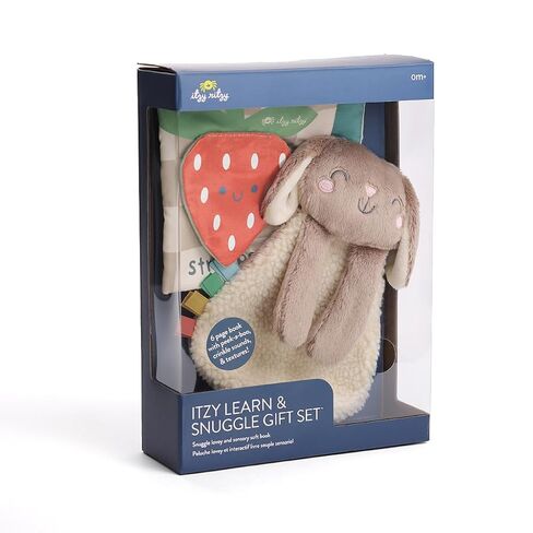 Itzy Ritzy Bunny Lovey & Crinkle Book Gift Set - Learn & Snuggle Gift Set Includes Soft Sherpa Bunny Lovey & Soft Book with Flap, Textures & Crinkle Sounds (Bunny) in Kuwait
