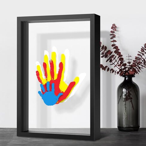 Family Handprint Kit, Hand Prints Keepsake Frame, DIY Craft Gift for New Parents & Mom & Baby, Grandparents, Mother's Day, Father's Day, Adoption Day, Anniversary, 6 Non -Toxic Paints (White) in Kuwait