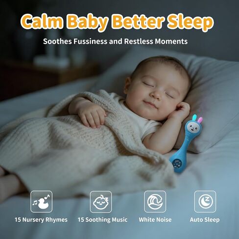 alilo Baby Musical Rattle 0-6-12 Months, Interactive Baby Toys with 7 Music Modes, 15 Nursery Rhymes, 15 Soothing Melodies & White Noise, Sensory Development Toy, Baby Gifts for Boys & Girls in Kuwait