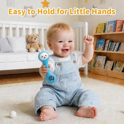 alilo Baby Musical Rattle 0-6-12 Months, Interactive Baby Toys with 7 Music Modes, 15 Nursery Rhymes, 15 Soothing Melodies & White Noise, Sensory Development Toy, Baby Gifts for Boys & Girls in Kuwait