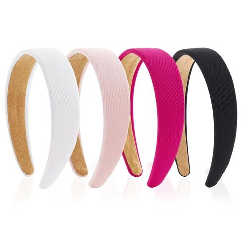 Trendy 4 Pcs Wide 1 inch Non Slip Elastic Headbands Wide Headbands Pink Head Bands for Wome Hair Accessories Daily Wear Parties Valentine's Day in Kuwait