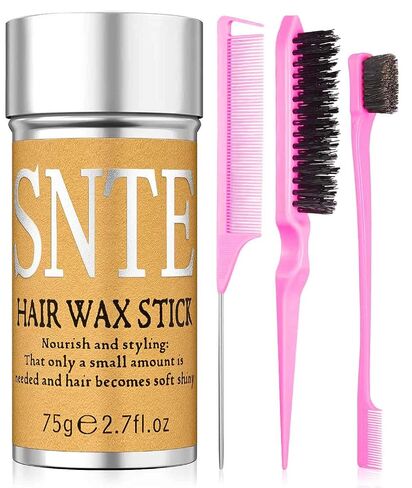 Hair Wax Stick & Slick Back Hair Brush – Frizz Control for Women & Kids, Non-Greasy & No Residue – Smooths Flyaways, Creates Sleek Ponytails & Buns – Styling Accessories & Teen Girl Gifts Trendy Stuff in Kuwait