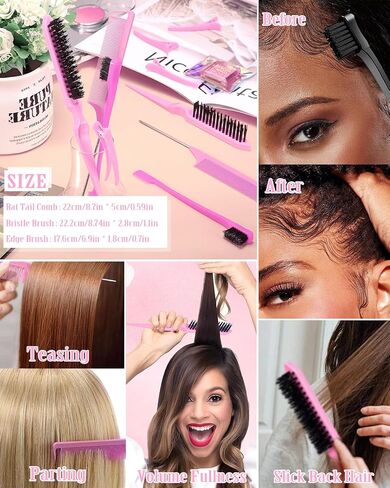 Hair Wax Stick & Slick Back Hair Brush – Frizz Control for Women & Kids, Non-Greasy & No Residue – Smooths Flyaways, Creates Sleek Ponytails & Buns – Styling Accessories & Teen Girl Gifts Trendy Stuff in Kuwait