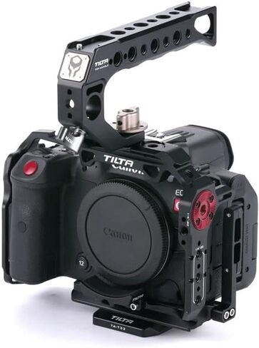 Tilta Basic Kit Compatible with Canon R5C - Includes Full Camera Cage | Quick Release Top Handle | HDMI to Micro HDMI Adapter | Quick Release Plate (Black) in Kuwait
