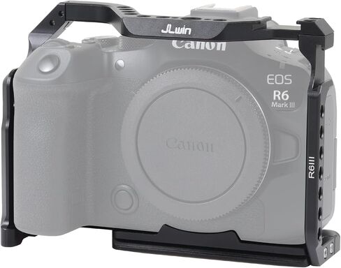 Camera Video Cage for Canon EOS R6 II / R6 III Mirrorless Camera | Built-in Cold Shoe, Arca-Swiss Quick Release Plate, ARRI 3/8"-16 & 1/4"-20 Threaded Holes for Tripod Gimbal Stabilizer in Kuwait