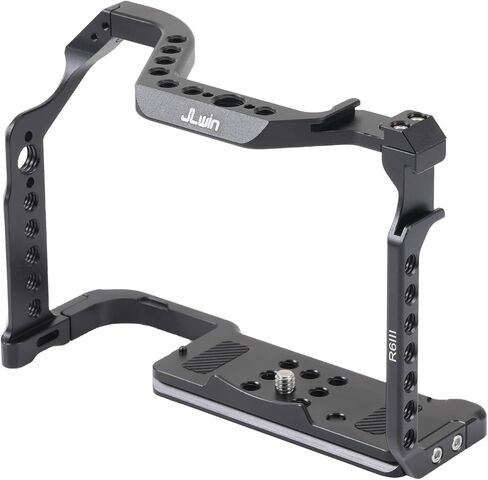 Camera Video Cage for Canon EOS R6 II / R6 III Mirrorless Camera | Built-in Cold Shoe, Arca-Swiss Quick Release Plate, ARRI 3/8"-16 & 1/4"-20 Threaded Holes for Tripod Gimbal Stabilizer in Kuwait