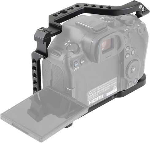 Camera Video Cage for Canon EOS R6 II / R6 III Mirrorless Camera | Built-in Cold Shoe, Arca-Swiss Quick Release Plate, ARRI 3/8"-16 & 1/4"-20 Threaded Holes for Tripod Gimbal Stabilizer in Kuwait