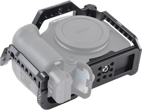 Camera Video Cage for Canon EOS R6 II / R6 III Mirrorless Camera | Built-in Cold Shoe, Arca-Swiss Quick Release Plate, ARRI 3/8"-16 & 1/4"-20 Threaded Holes for Tripod Gimbal Stabilizer in Kuwait