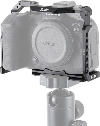 Camera Video Cage for Canon EOS R6 II / R6 III Mirrorless Camera | Built-in Cold Shoe, Arca-Swiss Quick Release Plate, ARRI 3/8"-16 & 1/4"-20 Threaded Holes for Tripod Gimbal Stabilizer in Kuwait