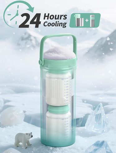 22oz Stainless Steel Breast Milk Cooler Bottle, Large Capacity | Breastmilk Chiller with 2pcs Storage Bottle, 24 Hours Cooling Baby Feeding Essentials for Work Travel, BPA-Free in Kuwait