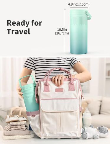 22oz Stainless Steel Breast Milk Cooler Bottle, Large Capacity | Breastmilk Chiller with 2pcs Storage Bottle, 24 Hours Cooling Baby Feeding Essentials for Work Travel, BPA-Free in Kuwait