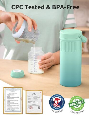 22oz Stainless Steel Breast Milk Cooler Bottle, Large Capacity | Breastmilk Chiller with 2pcs Storage Bottle, 24 Hours Cooling Baby Feeding Essentials for Work Travel, BPA-Free in Kuwait
