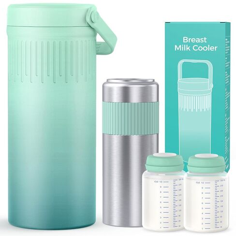 22oz Stainless Steel Breast Milk Cooler Bottle, Large Capacity | Breastmilk Chiller with 2pcs Storage Bottle, 24 Hours Cooling Baby Feeding Essentials for Work Travel, BPA-Free in Kuwait