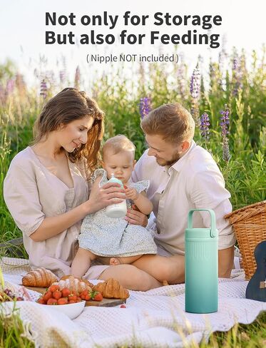 22oz Stainless Steel Breast Milk Cooler Bottle, Large Capacity | Breastmilk Chiller with 2pcs Storage Bottle, 24 Hours Cooling Baby Feeding Essentials for Work Travel, BPA-Free in Kuwait