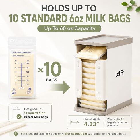 Breast Milk Bag Organizer with Aluminum Freeze Tray, FIFO Storage | Breast Milk Bag Organizer with Aluminum Quick-Freeze Tray, Use with Standard Milk Bags in Kuwait