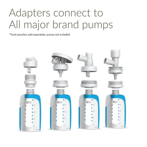Kiinde Twist Milk Storage Bag Breast Pump & Baby Bottle Adapter Kit for All Major Breast Pump Brands (Pack of 14) in Kuwait