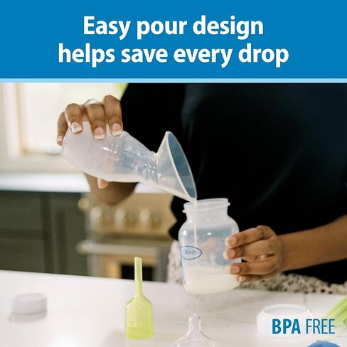 Dr. Brown's 100% Silicone One-Piece Breast Pump, Hands-Free Breast Milk Collector with Anti-Colic Options+ Baby Bottle, 4 oz with Slow Flow Nipple, Travel Lid and Travel Bag in Kuwait