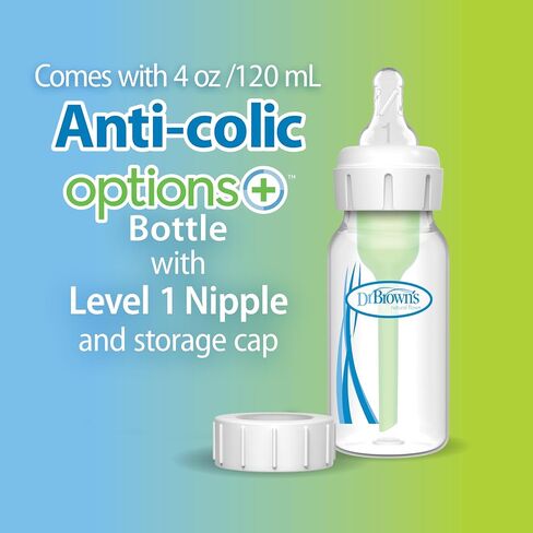 Dr. Brown's 100% Silicone One-Piece Breast Pump, Hands-Free Breast Milk Collector with Anti-Colic Options+ Baby Bottle, 4 oz with Slow Flow Nipple, Travel Lid and Travel Bag in Kuwait