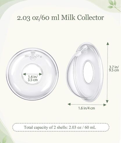Oiomniv Breast Milk Collector, Milk Collectors for Breastfeeding Silicone | Milk Catcher Breastmilk Collection Nursing Cup BPA Free 60ML Milk Saver with 20 Breastmilk Storage Bags Storage Box, 2PCS in Kuwait