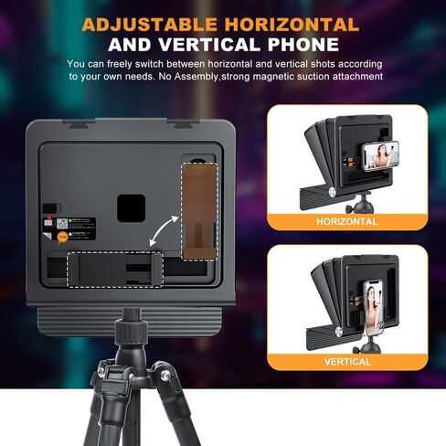 Foldable Teleprompter for Smartphone,LENSGO 10'' Portable Prompter with Remote Control,APP Compatible with iOS/Android for YouTube, Tiktok,Zoom, Twitch, Online Teaching,Vlogger,Live Streaming（TC7II ） in Kuwait