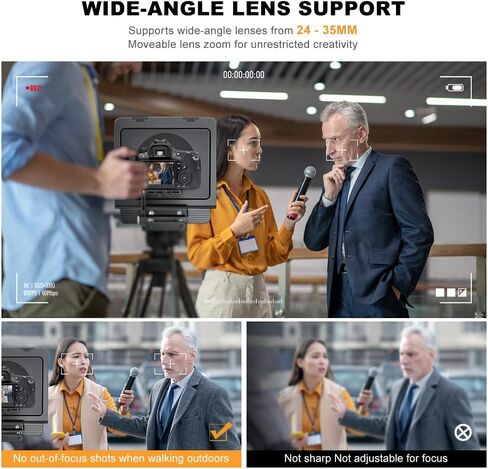 LENSGO Teleprompter for Camera DSLR/SLR,10’’Mini Prompter APP Compatible with iOS/Android for YouTube/Online Teaching/Interview/Live Streaming,Support 24-35MM Wide-Angle Lens Shooting in Kuwait